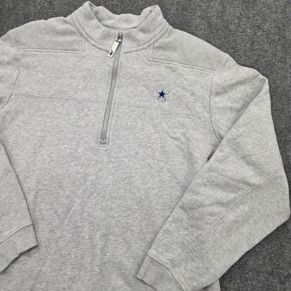 Vineyard Vines Dallas Cowboys Mens XL Gray 1/4 Zip Pullover Sweatshirt NFL